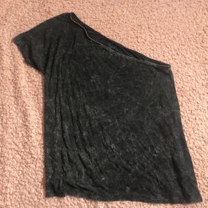 American Eagle Black/ grey off the shoulder shirt